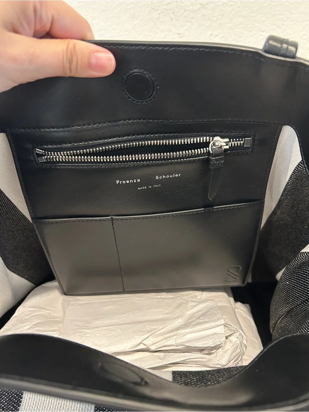 New Proenza Schouler Canvas Striped Days Tote Black/White with Dust Bag, $1290